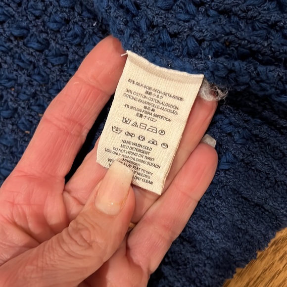 Free People Blue Fringe Cardigan Sweater S - Picture 4 of 6